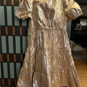Shimmering Gold Tiered Dress